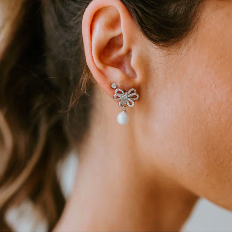 New Crystal And Faux Pearl Earrings